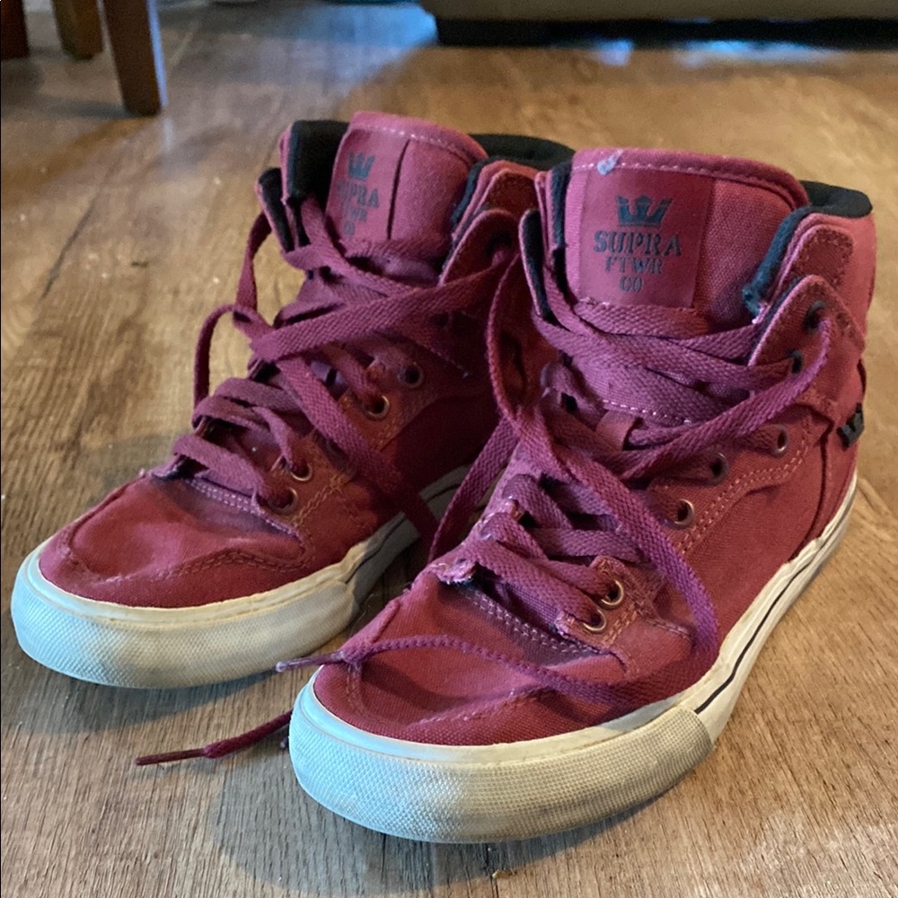 Supra Maroon High-Top Sneakers
